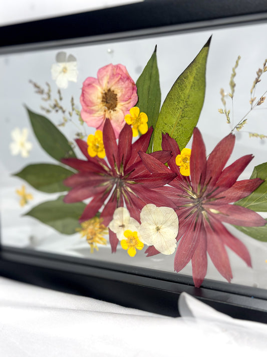 pressed flowers in frame