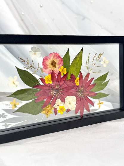 pressed flowers in frame