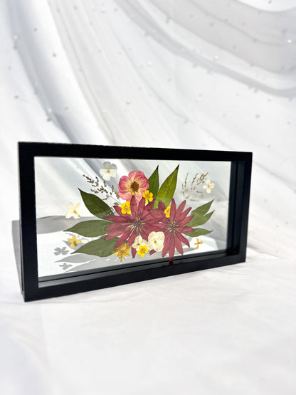 pressed flowers in frame